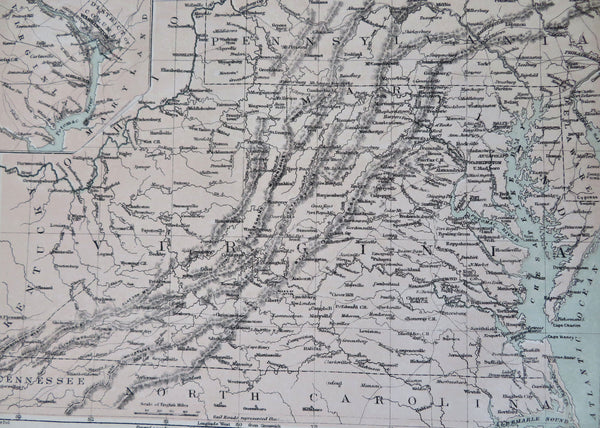 Mid-Atlantic Region Virginia Civil War Richmond 1868 Virtue & Yorston map