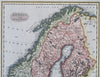 Sweden Norway Finland Scandinavia Jutland Gotland Oslo Stockholm 1844 Walker map