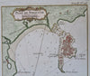 Syracuse Sicily Sicilia City Plan Fortifications Walls 1760 Bellin coastal map