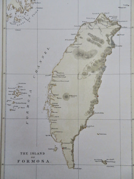 Taiwan Formosa Taipei City Taichung Tainan c. 1850's Ackermann map