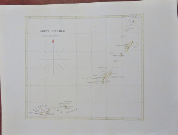 Ryukyu Kingdom Okinawa Amami Islands Sakishima Islands 1850's map ...