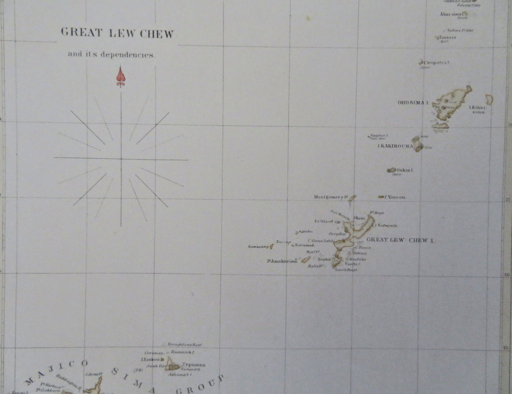 Ryukyu Kingdom Okinawa Amami Islands Sakishima Islands 1850's map