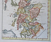 Kingdom of Scotland Edinburgh Aberdeen Glasgow Orkneys c. 1760 hand color map