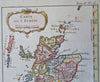 Kingdom of Scotland Edinburgh Aberdeen Glasgow Orkneys c. 1760 hand color map