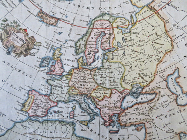 Europe decorative title cartouche 1772 Jefferys fine hand colored map