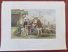 Cat Merchants China Street Scene c. 1850 Prior engraved print
