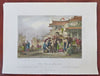 Canton China Street Scene Quail Fighting Betting Gambling c. 1850 print