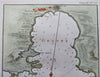 Gulf of La Spezia Northern Italy c. 1760 engraved harbor chart depth soundings