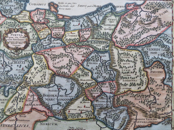 Swabia Eastern Germany Bohemia Prussia Poland 1711 hand colored historical map