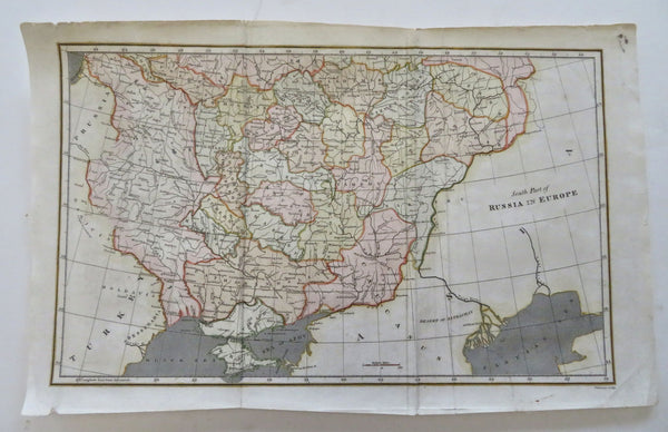 Russian Empire Ukraine Crimea Astrakhan Poland Black Sea c. 1806 Vallance map