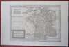 France Paris Orleans Bordeaux Dijon Toulouse 1745 H. Moll engraved map