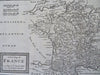 France Paris Orleans Bordeaux Dijon Toulouse 1745 H. Moll engraved map