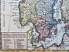 Sweden Norway Finland Baltic States Scandinavia 1709 Moll hand colored map