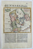 Kingdom of Denmark Fyn Jylland Sjaelland Scania Copenhagen 1709 Moll map