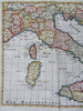 Italy Rome Florence Genoa Venice Milan Turin Naples c. 1700 Sanson engraved map