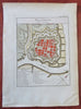 Oostende Belgium Low Countries City Plan Fortifications c. 1750 engraved map