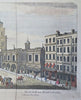 Royal Exchange London Street Scene Architectural View c. 1790 engraved print