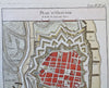 Oostende Belgium Low Countries City Plan Fortifications c. 1750 engraved map