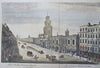 Royal Exchange London Street Scene Architectural View c. 1790 engraved print