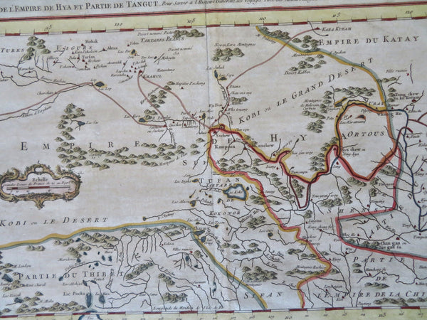 Gobi Desert China Tibet Himalayas Mongolia Karakorum c. 1749 Bellin color map