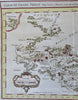 Tibet Gobi Desert Mughal Empire India Himalayas Kashgar c. 1749 engraved map