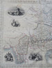 Qing Empire China Burma Yellow Sea c. 1850 Tallis Rapkin decorative map