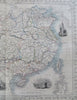 Qing Empire China Burma Yellow Sea c. 1850 Tallis Rapkin decorative map