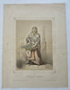 Marchande de Violettes Female Flower Merchant 1850 color lithograph print