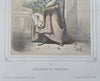 Marchande de Violettes Female Flower Merchant 1850 color lithograph print