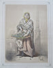 Marchande de Violettes Female Flower Merchant 1850 color lithograph print