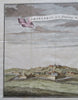 Charleroi Belgium Wallonia City Walls 1738 Tirion antique engraved city view