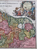 Low Countries Netherlands Belgium Holland 1697 Cluverius decorative map