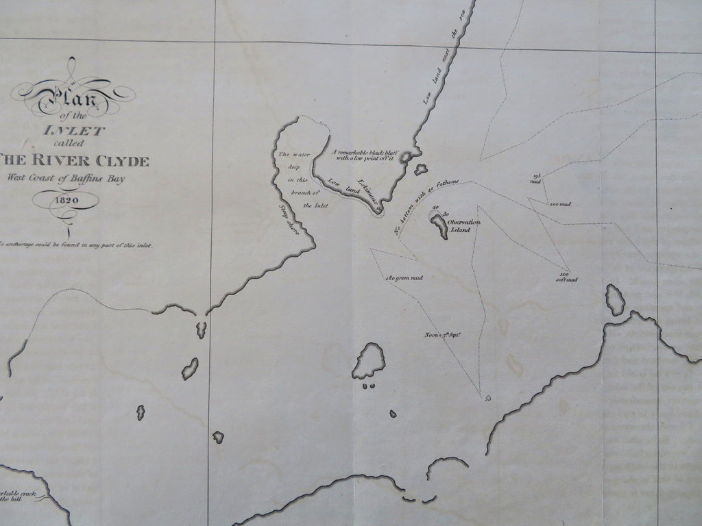 Canada 1820 Clyde River Baffin Bay Nunavut Walker rare engraved coastal map