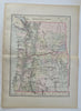 Washington & Oregon Pacific Northwest Seattle Portland Eugene 1889 Bradley map