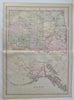 Alaska & Oklahoma Indian Territory Tulsa Oklahoma City 1889 Bradley large map