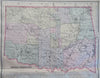 Alaska & Oklahoma Indian Territory Tulsa Oklahoma City 1889 Bradley large map