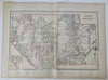 Utah & Nevada Las Vegas Salt Lake City Reno c. 1889 Bradley large map