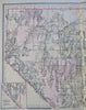 Utah & Nevada Las Vegas Salt Lake City Reno c. 1889 Bradley large map