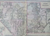 Utah & Nevada Las Vegas Salt Lake City Reno c. 1889 Bradley large map