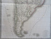 South America Brazil Peru Venezuela Colombia Chile c.1830 Lapie folio map