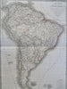 South America Brazil Peru Venezuela Colombia Chile c.1830 Lapie folio map