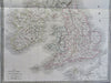 British Isles Ireland United Kingdom England Wales Scotland 1829 Lapie large map