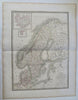 Scandinavia Denmark Iceland Norway Sweden Baltic Sea c.1830 Lapie large map