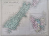 New Zealand Western Australia Tasmania Van Diemen's Land c 1853 Black Hughes map