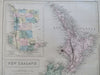 New Zealand Western Australia Tasmania Van Diemen's Land c 1853 Black Hughes map