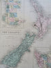 New Zealand Western Australia Tasmania Van Diemen's Land c 1853 Black Hughes map