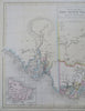 New South Wales Australia Lake Torrens Hook Shape Gold 1853 Hughes scarce map