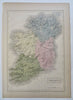 Ireland Leinster Ulster Connaught Dublin Counties Railroads 1853 Hall map