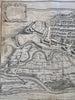 Cuneo Piedmont Savoy Northern Italy Fortifications Battle c. 1740 Basire map