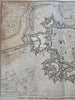 Ypres Flanders Belgium Treaty of Utrecht Fortifications c. 1740 Basire city map